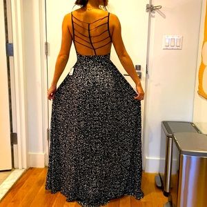 Black and white maxi dress